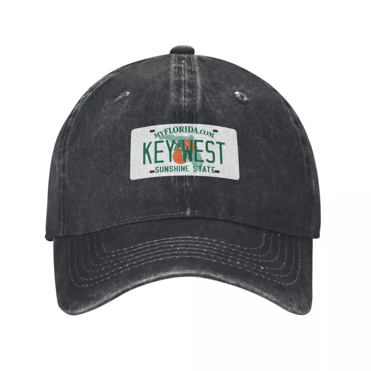 

Key West, Florida License Plate Design Baseball Cap Kids Hat funny hat Military Cap Man Woman Hats Men's