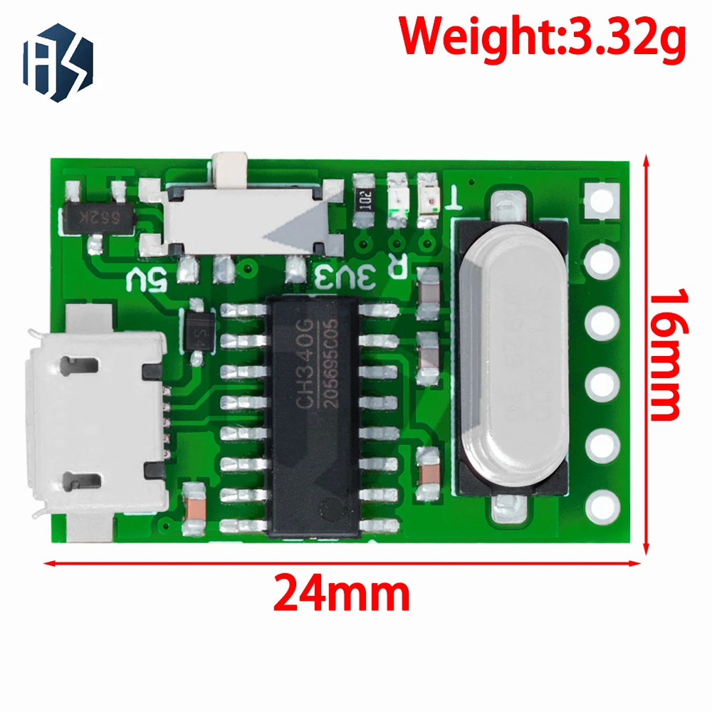 Para downloader automático Arduino – módulo CH340G/CH340 USB para TTL (interruptor de nível lógico de 3,3 V/5 V)