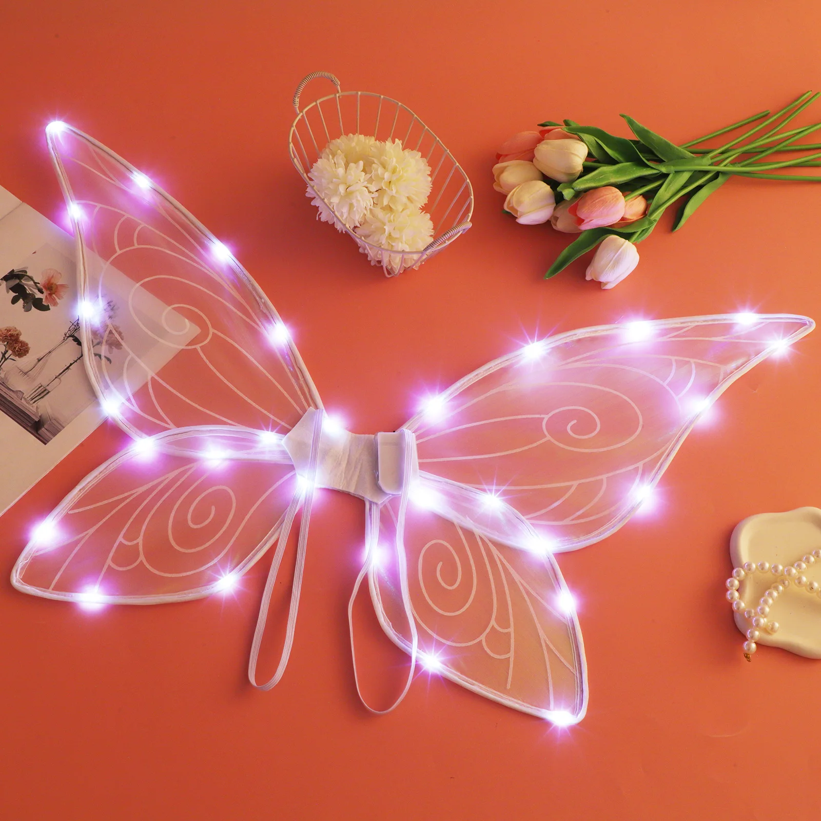 

Glowing Butterfly Wings Fairy Wing Costume Party Cosplay Light For Women Halloween Party Favors Decorative Wing Prop