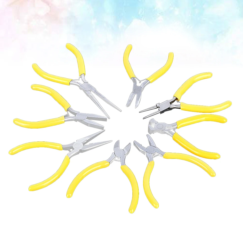 

8pcs 5-Inch Mini Pliers Set Steel Needle Nose Pliers Comfort Grip For Diy Jewelry Repair Electronic Craft Tools Hand Tool