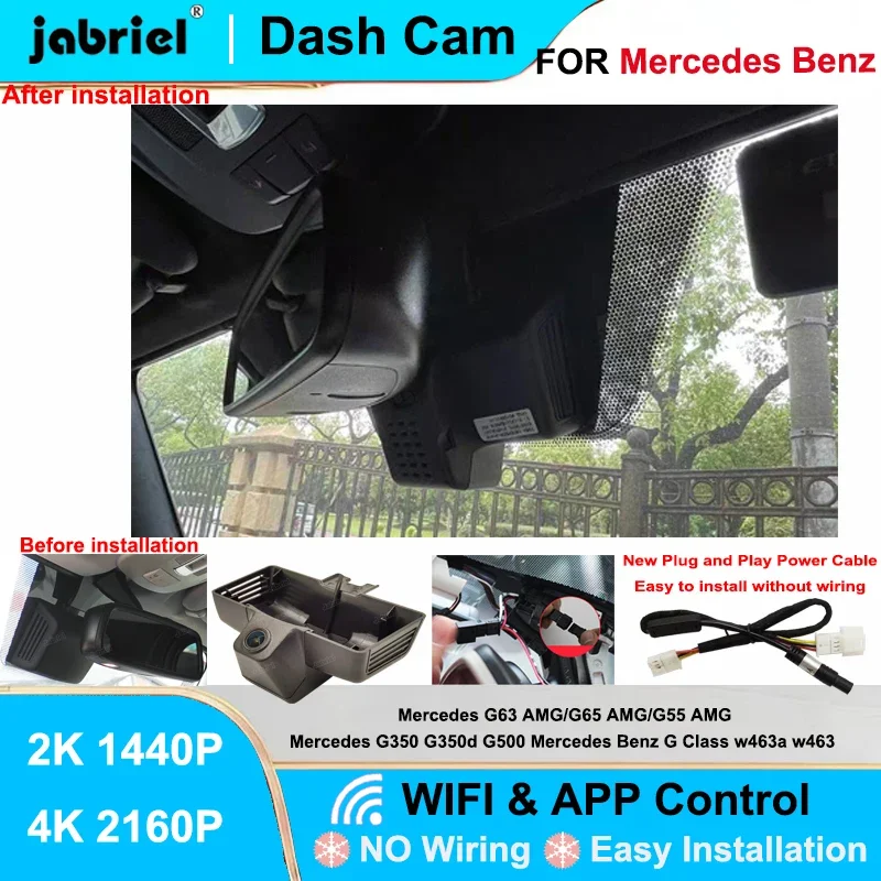 Jabriel for Mercedes Benz G Class w463 w463a for Mercedes Benz G500 G350 G350d G55 G63 G65 2007 2018 Dash Cam 2K 4K Wifi Car DVR