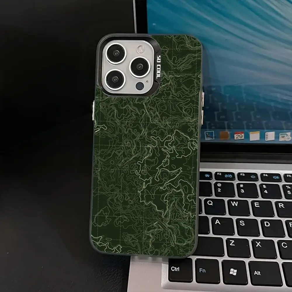 

Green curve design case for iPhone17 16 15 14 13 12 11 Pro/ Max/Plus shock-proof rear cover anti-fingerprint