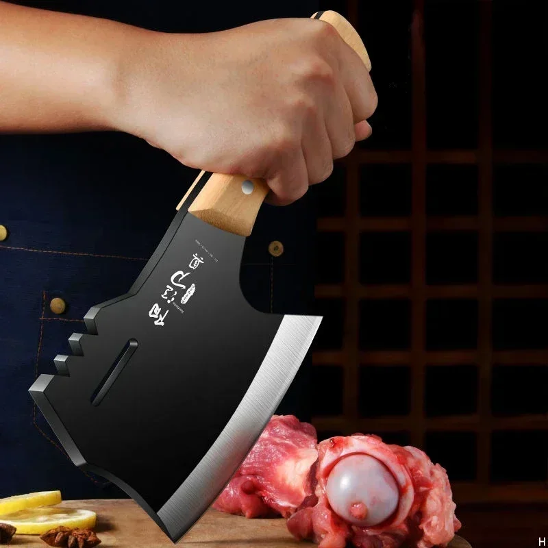 Chopping Bone Axe Kitchen Knife, Household Chopping Turkey and Big Bones Sharp Axe Knife, Commercial Butcher's Chopping Knife view 4