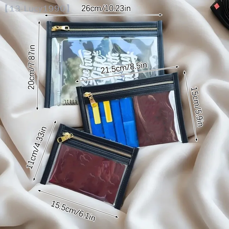 

【CCA13】Zipper PVC Organizer Pouch For Passport Coins Keys Lipsticks Cards Earphones Compact Travel Storage Case