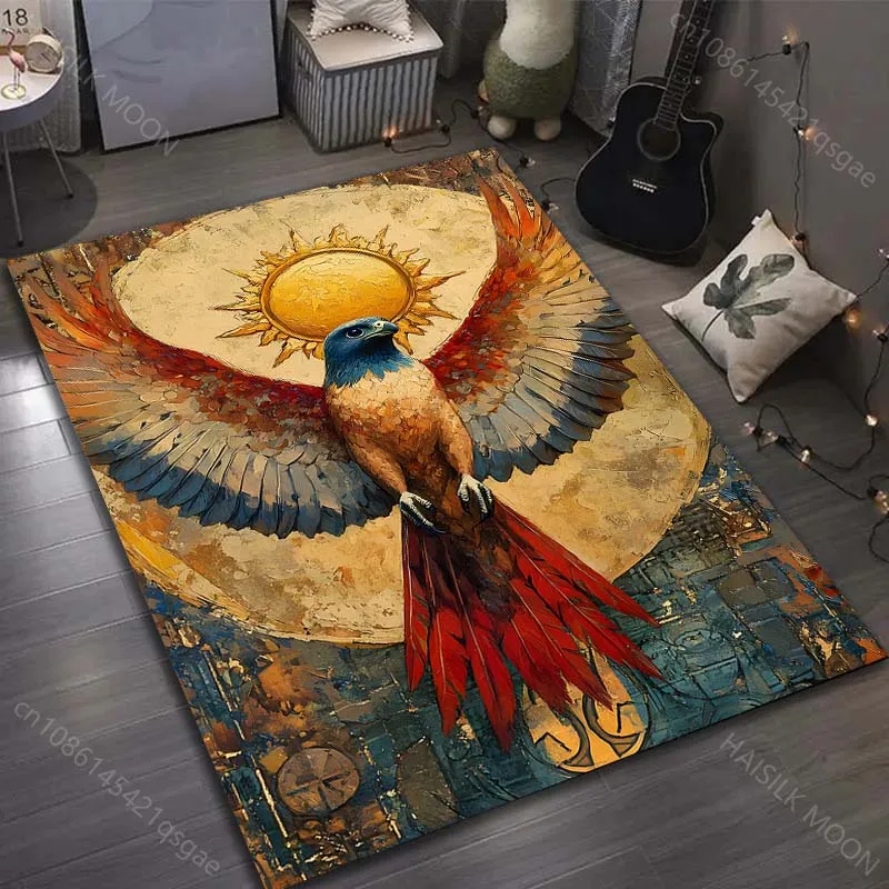 Multiple sizes Eagle, sun, wings, art Carpet for Living Room Bedroom Sofa Home Decor Rus Non-slip Floor Mat Luxury Gift
