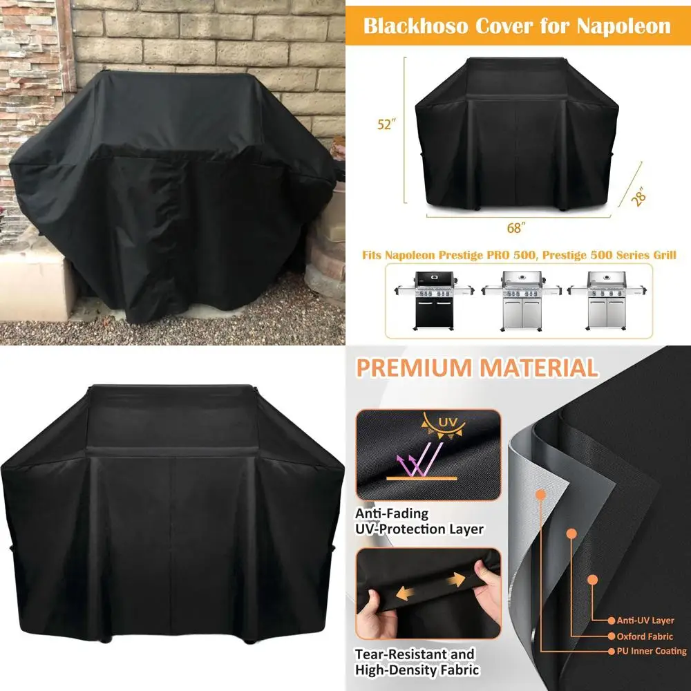 

Napoleon Prestige PRO 500 & 500 Grill Cover, 600D Waterproof PU, Velcro & Buckled Straps