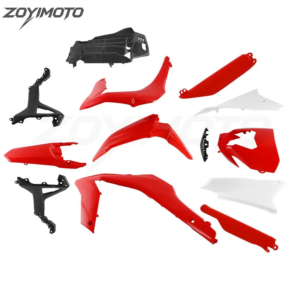 Full Plastics Body Kit Fairing Set Fork Guard Radiator Grill For Honda CRF300L CRF 300L 2021 2022 2023 Dirt Pit Bike Red
