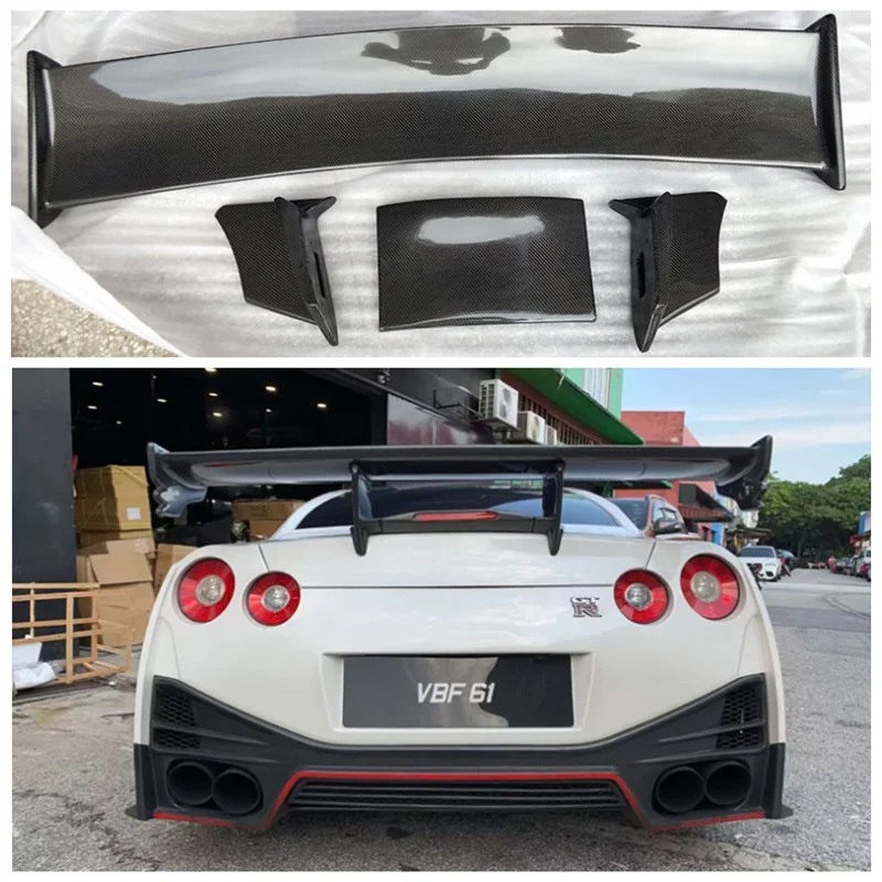 

Fits For Nissan GTR R35 2008-2016 GT Style High Quality Carbon Fiber & Forged Carbon Fibrer Rear Trunk Lip Spoiler Splitter Wing