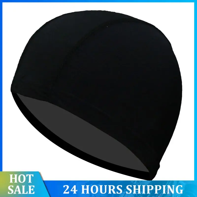 Swimming Caps For Male Female Elastic Nylon Soild Ear Protection Long Hair Swimming Pool Hat Free Size Ultrathin Bathing Caps