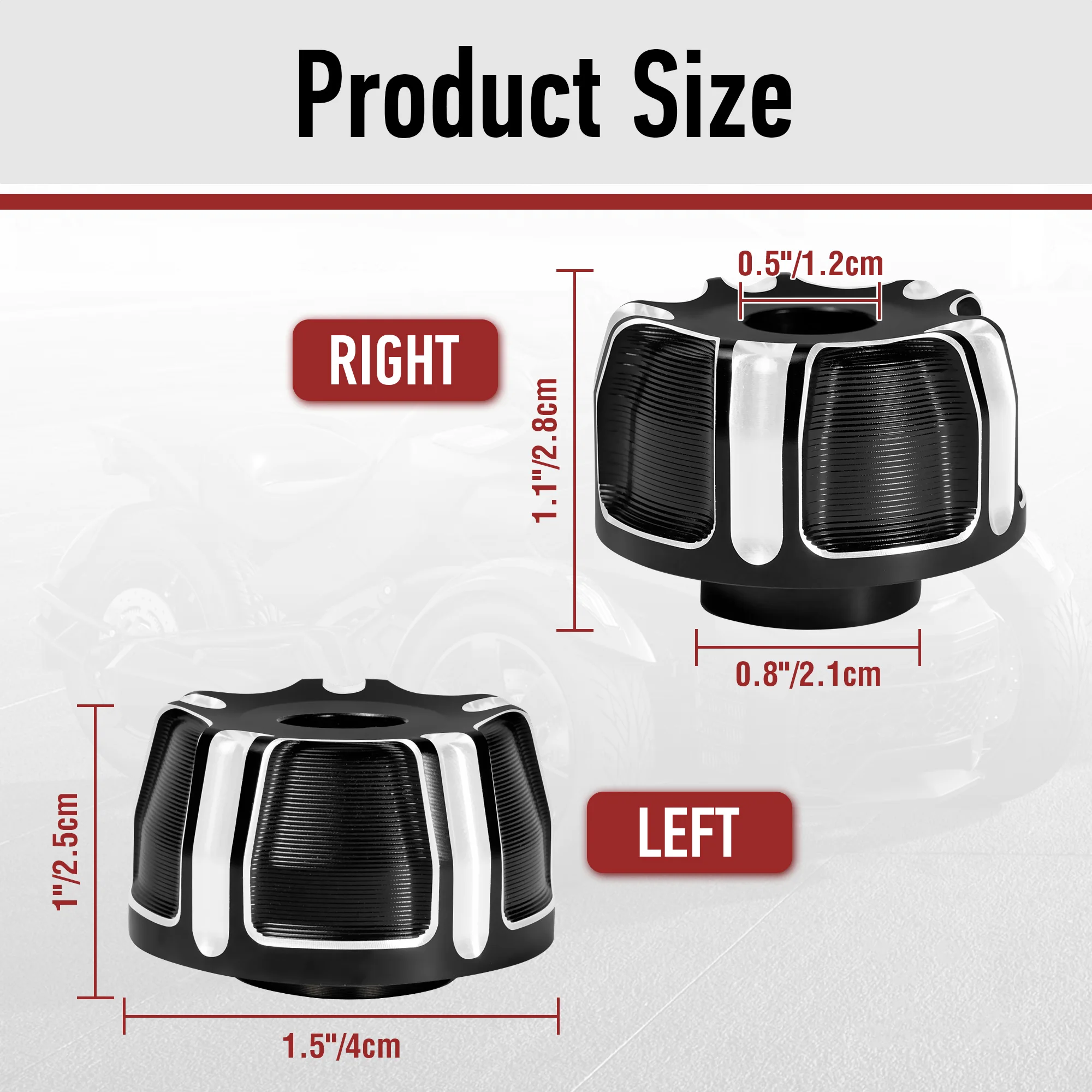 Striped Style Handlebar Bar End Caps End for Can Am Spyder F3 RT ST 2015-2023,RT-L 2012-2023 Hand Grip End Caps Accessories