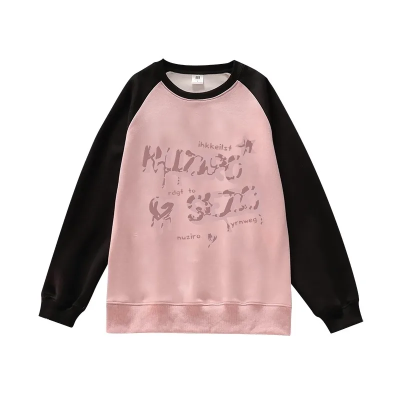 Sudaderas deportivas para mujer, flexibles, elegantes, divididas, Hipster, hip hop, media cremallera, de temporada, raglán ahumado, rojo, con cuello en V, empalme Y2K