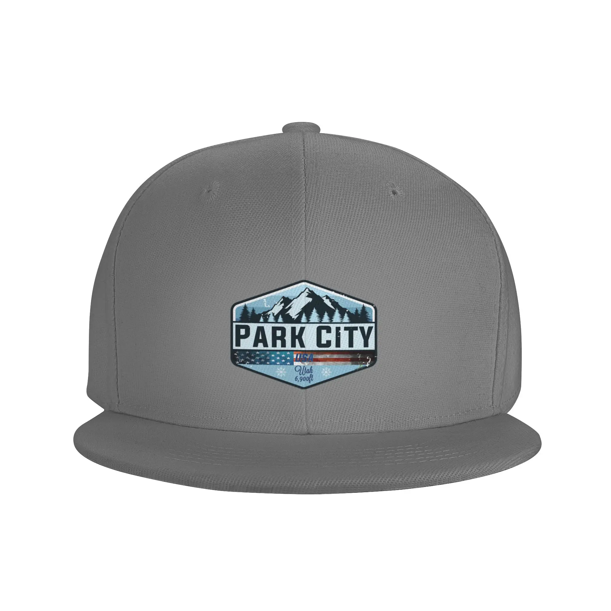 Fashion Park City USA Ski Skiing Utah Sticker T-Shirt 01 Flat Brim Sun Hat  Parent-Child Outfits Man Hat