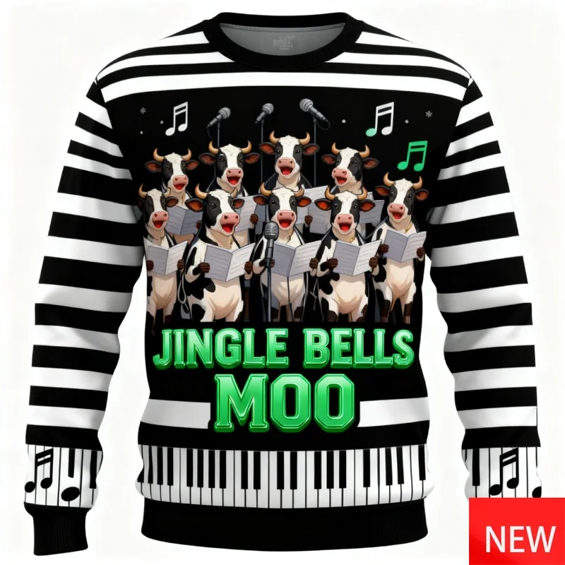

3d принт милый животный корова уродливый свитер для мужчин женщин пуловер с Рождеством кофты одежда новый рождественский подарок джемпер