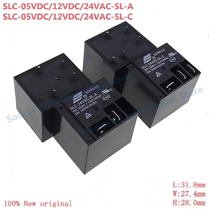 

10Pcs SLC-05VDC/12VDC/24VDC-SL-C-A High-Power Relay T91 4Pin/5Pin 30A 100% New
