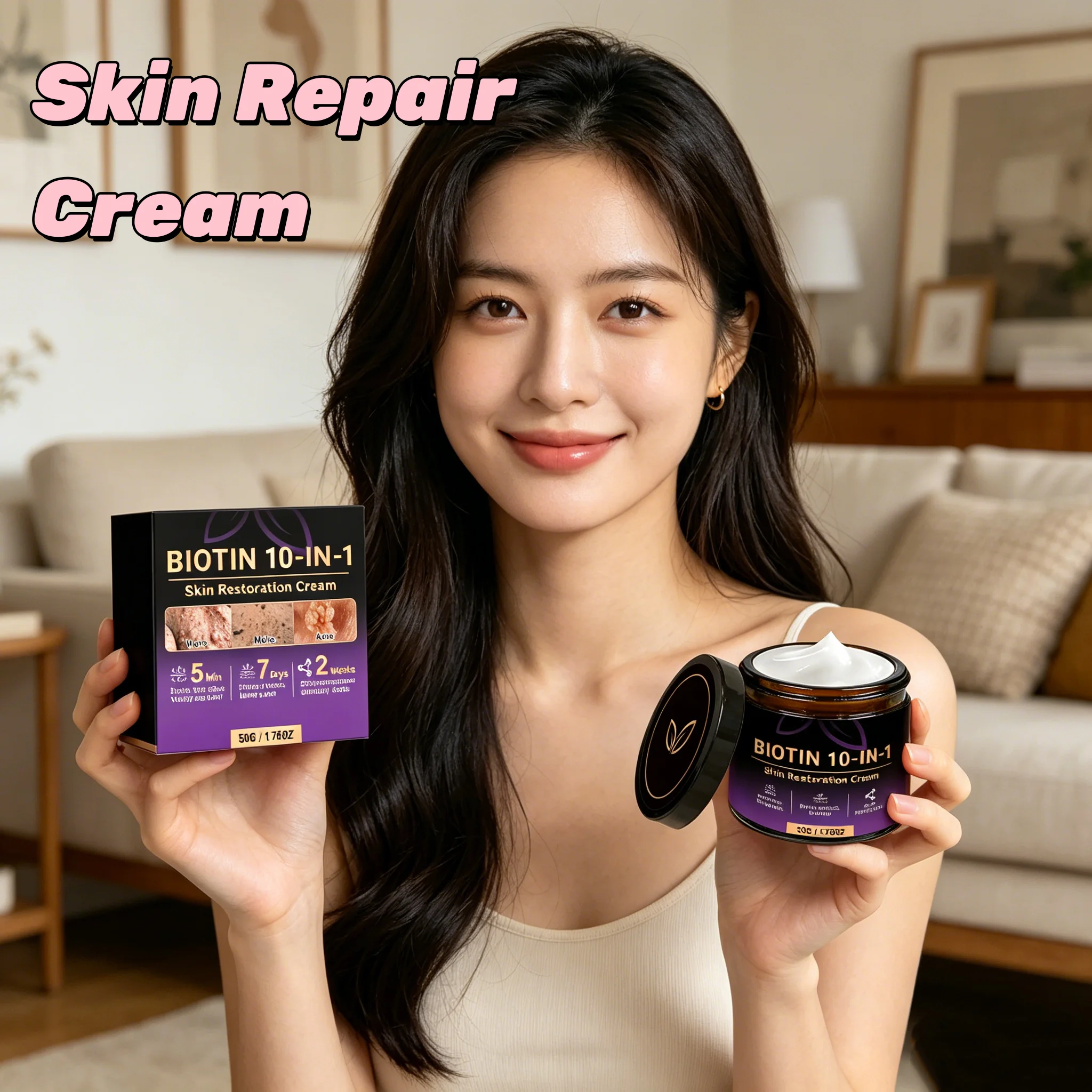 Sensitive Skin Repair Cream 50g B5 Centella Soothing Redness Relief Skin Barrier Hydrating Moisturizer Facial Cream