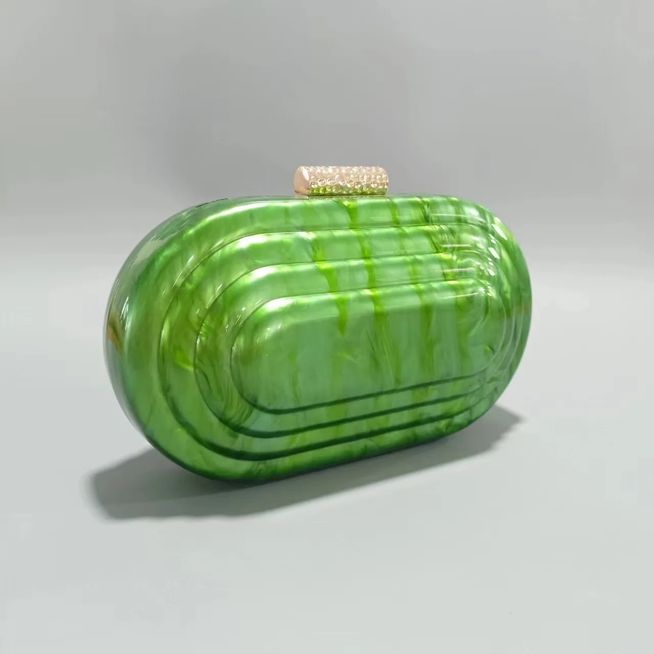 Tas Clutch Malam Bergaya Pagoda Retro Eropa dan Amerika yang Modis dengan Rantai Bahu Akrilik untuk Wanita