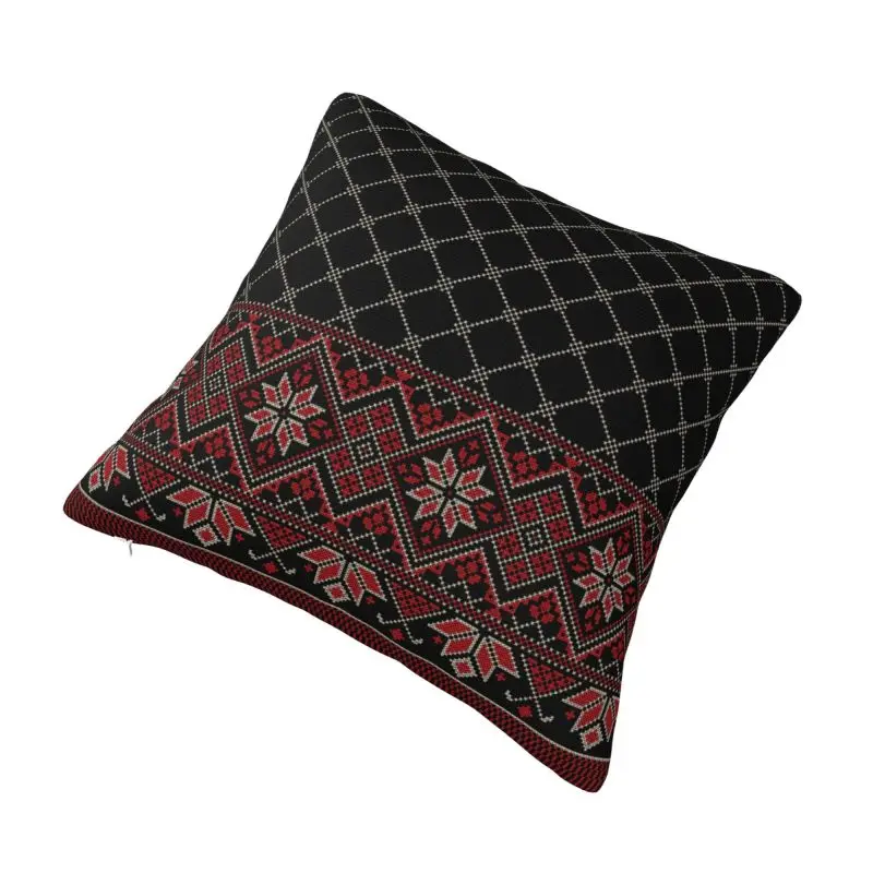 Custom Arabic Keffiyeh Traditional Pattern Pillow Case 40x40cm Tatreez Embroidery Art Nordic Cushion Cover Velvet Pillowcase