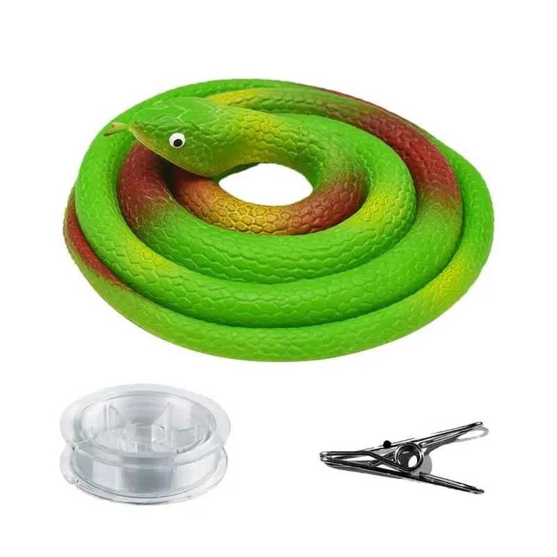 Prank Snake Silicone Snake Prank With String Clip Realistic Golf Gag Kit Silicone Playing Jokes Toy For Kids Adults & Men