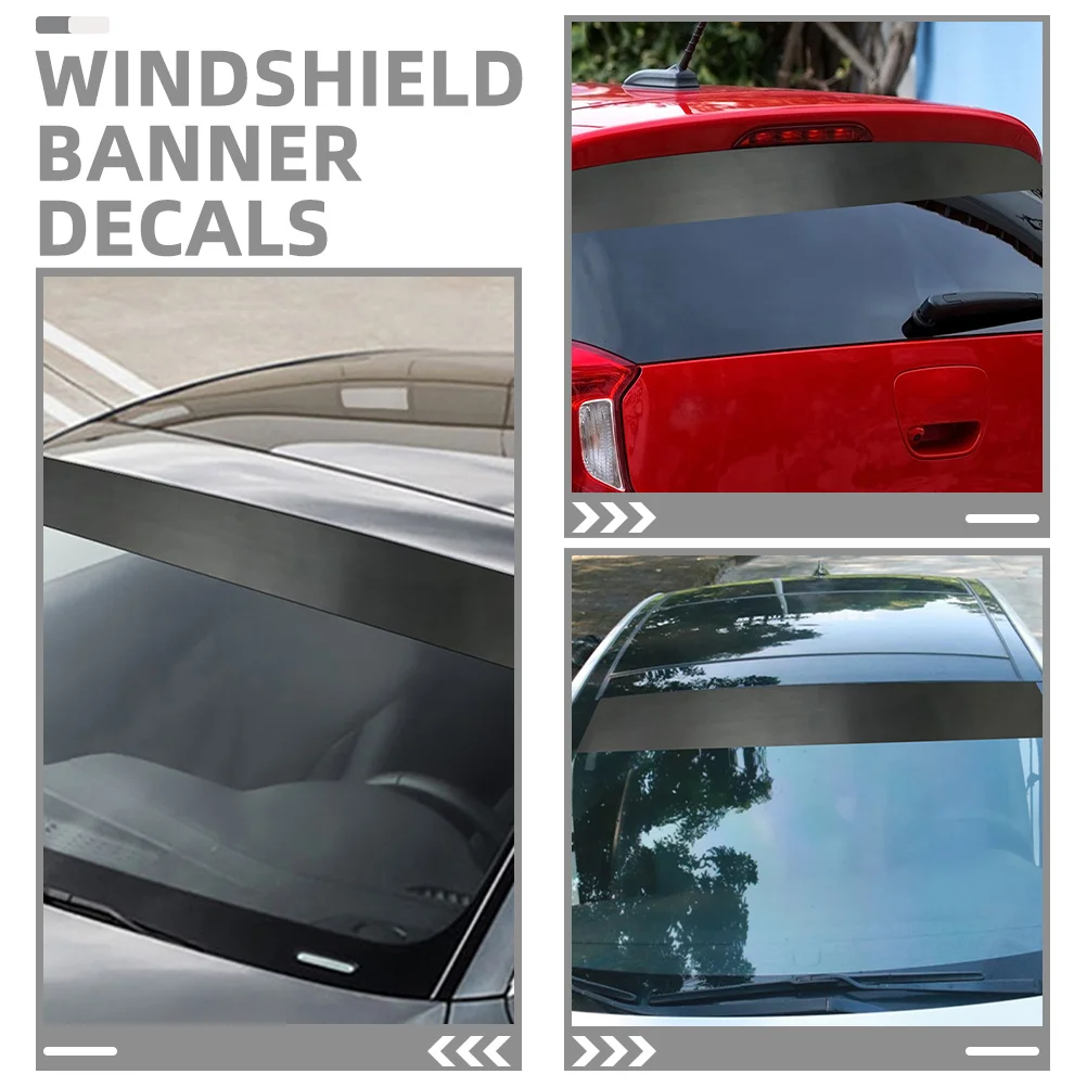 2 Stuks Universele Matte Zwarte Autoruit Zonnescherm Sticker Voor Achter Glas Zonneklep Strip Anti Glare Automotive Zonnescherm Decal