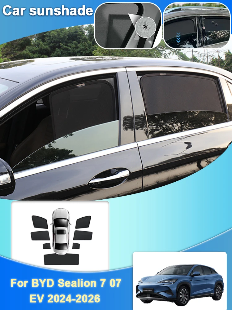 

Mesh Magnetic Sunshade For BYD Sealion 7 07 EV 2024 2025 2026 Car Shade Windshield Heat Insulating Visor Anti-UV Car Accessories