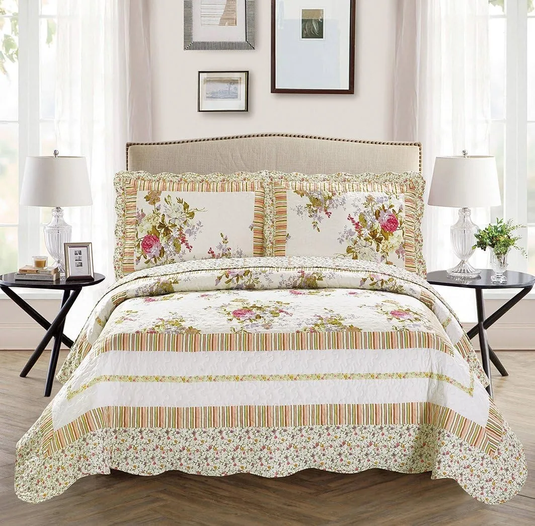 

Duvet Cover3pc Bedspread Bed Cover King California King Off White Floral Elegant Luxury Quilt Duvet Cover Soft Comfortable