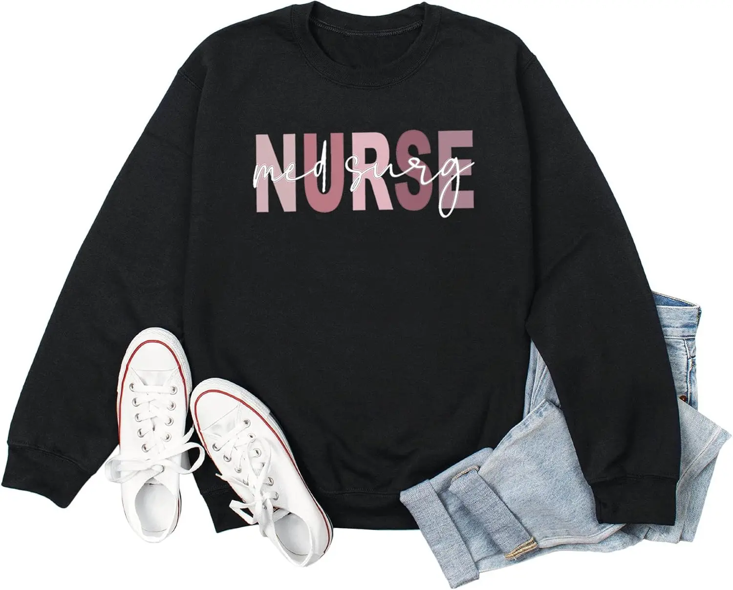 

Med Surg Nurse Life Sweatshirt for Women Medical Surgical Nurse Casual Fall Winter Long Sleeve Crewneck Pullover Tops