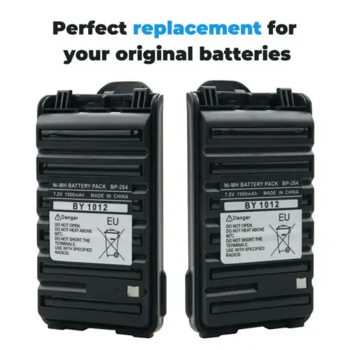 2pcs NEW BP-264 7.2V 1500mAh NI-MH Battery for Radio ICOM IC-T70A IC-V80 IC-U80