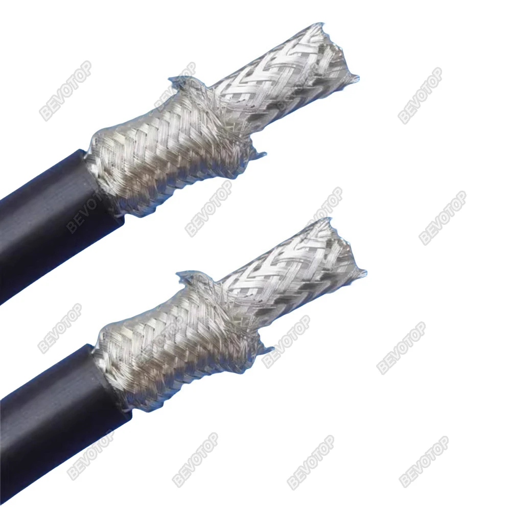 RG214 Coaxial Cable 50 Ohm 50-7 RF Coaxial Pigtail Cable Double Shielded Tin Plated Copper High-power Low Loss BEVOTOP