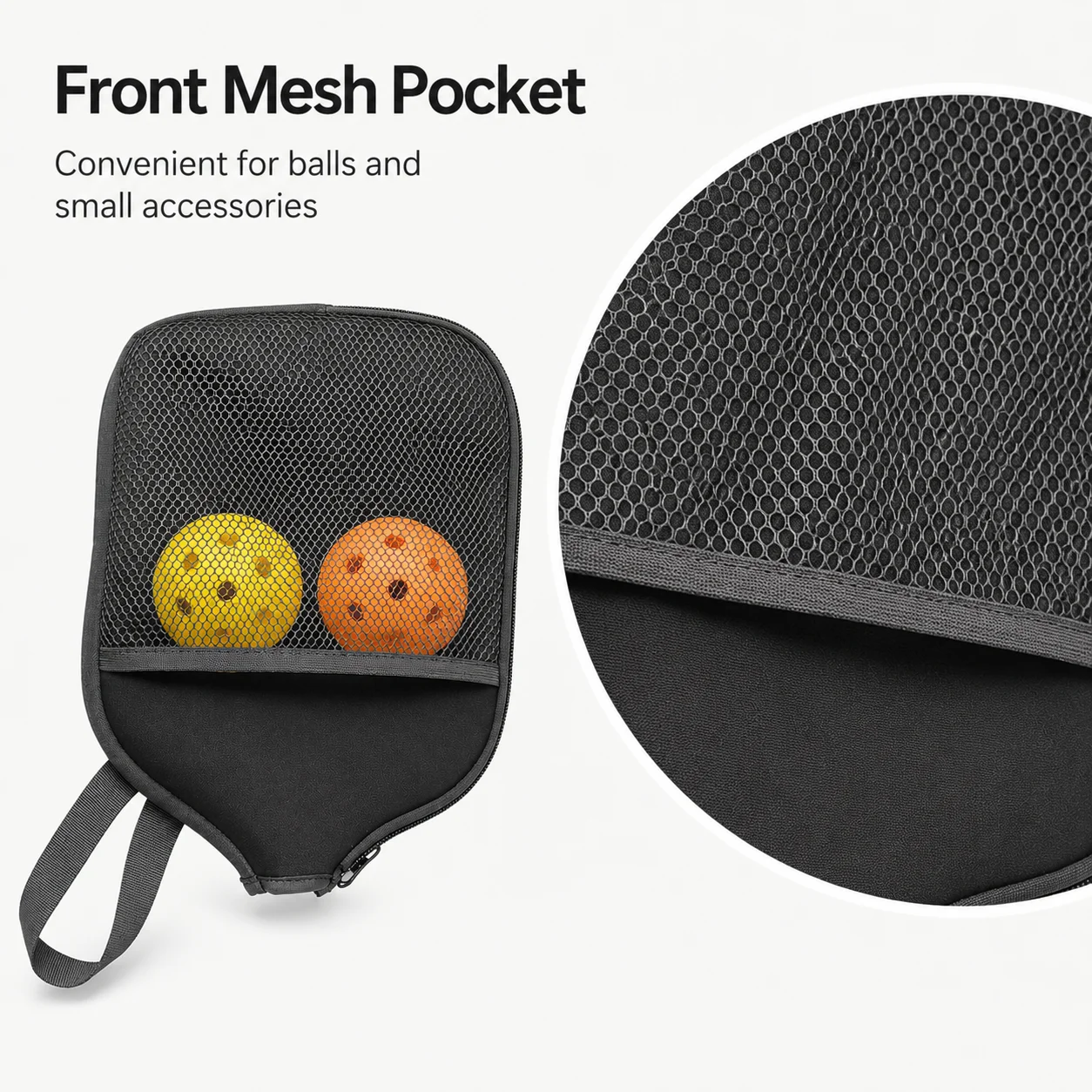 Pickleball Racket Cover with Mesh Bag Strap Portable Pickleball Racket Protective Sleeve Nylon Thickened Sports Racket Bag view 5