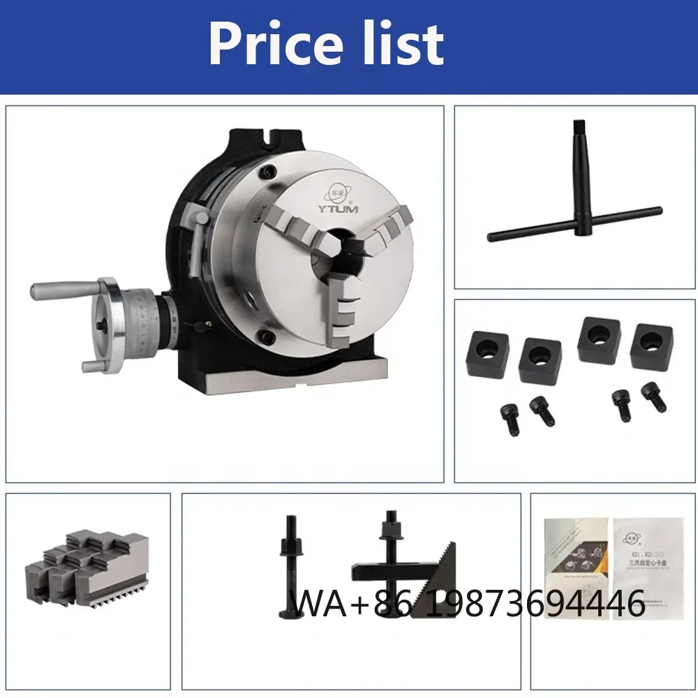 

Horizontal Vertical Manual Tilting Rotary Table Indexing Head with Chuck