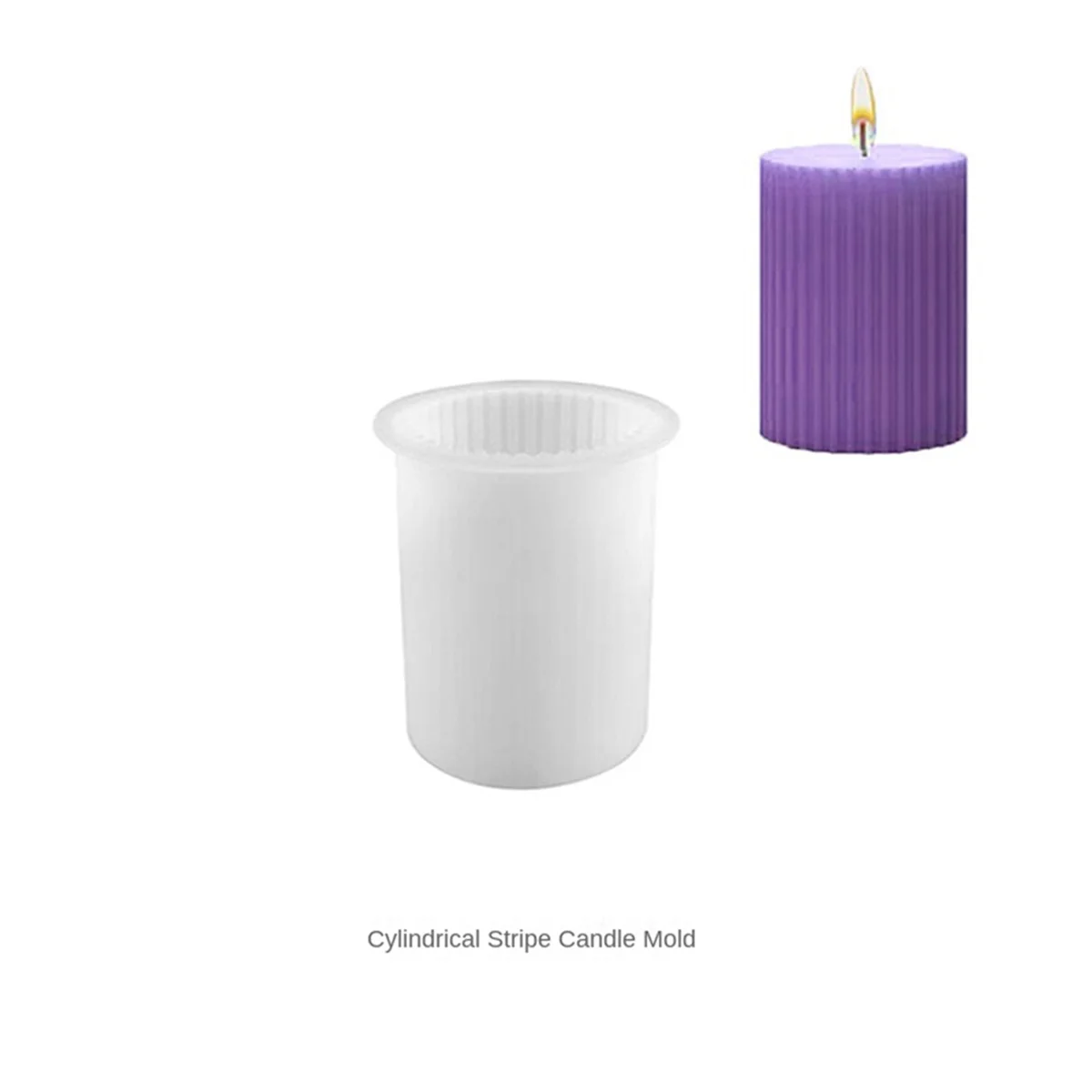 DIY Candle Holder Making Aromatherapy Candle Mold Candle Handmade Silicone Mold [Large] Cylindrical Striped Candle Mold