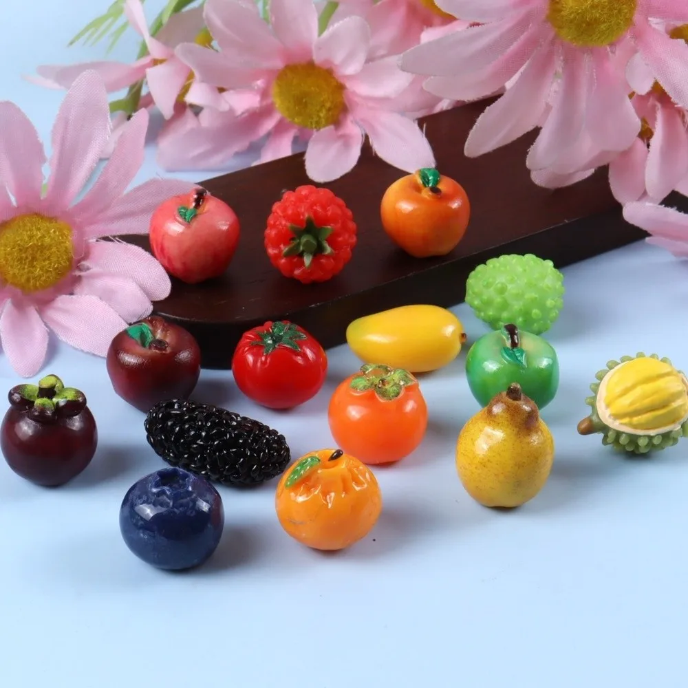 10pcs Cute Resin 3D Fruit Model Mango Pear 3D Shape DIY Dollhouse Accessory Green Red Fruit Home Decoration Item Dollhouse Craft