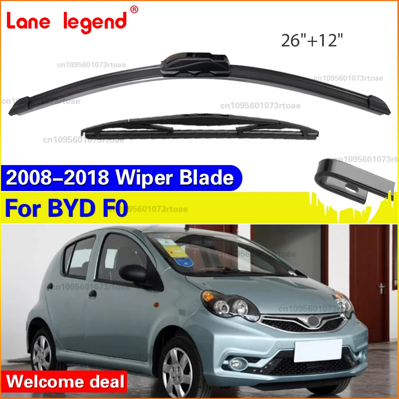 

Для BYD F0 2008–2018 (2009, 2010, 2011, 2012) — Мягкие резиновые бесшумные передние и задние щетки стеклоочистителя, аксессуары для автомобильных стекол