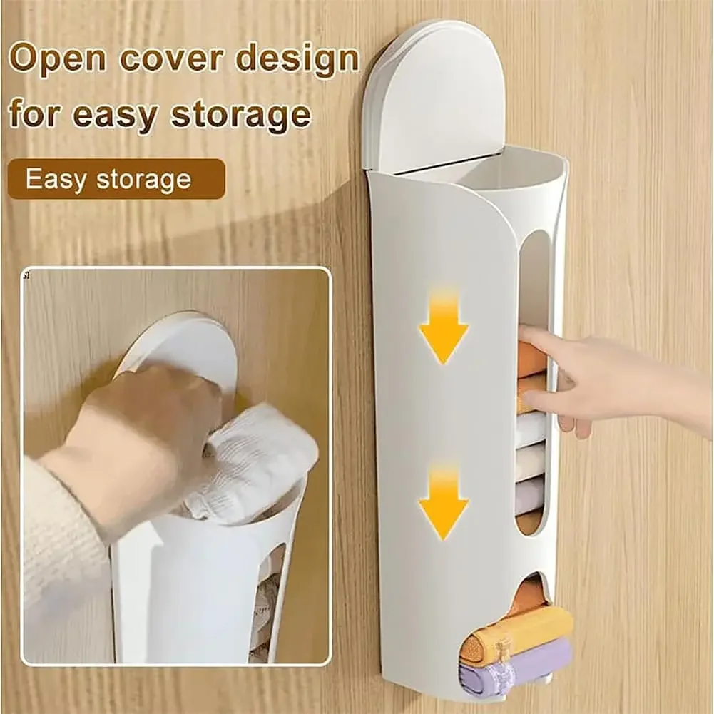 Kitchen Plastic Bag Storage Rack Wall Hanging Bathroom Garbage Bag Storage Box Closet Underwear Panties Storage Box Container