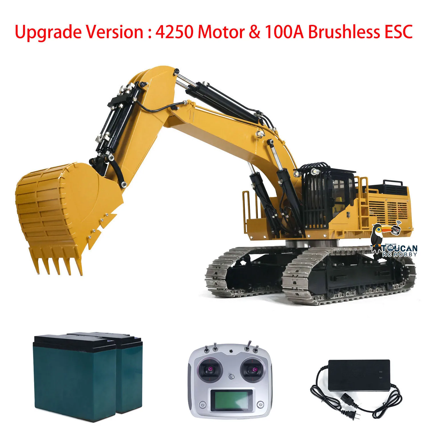 Upgraded 1/8 RTR 385CF RC Hydraulic Excavator  Heavy-duty Machine Metal Giant Digger Remote Control Construction Vehicle