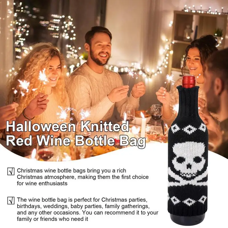 Copri bottiglia di vino di Halloween Zucca Ragno Teschio Fantasma Modello Copertine avvolgenti per bottiglia Bottiglia protettiva per bottiglia di vino decorativa