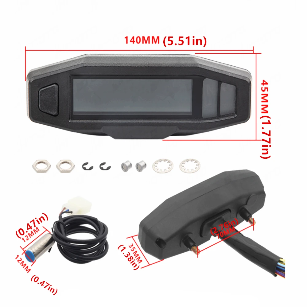 Motorcycle Speedometer Universal Digital Dashboard Instrument with Turn Light Km/h Hour Meter Oil Gauge Tach Chopper Cafe Racer