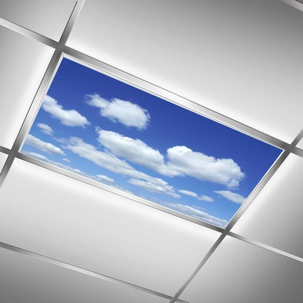 120*60cm Lampshade 19 Styles Anti-glare Fluorescent Light Covers Sky Ocean, Aurora Fabric Lampshade Offices