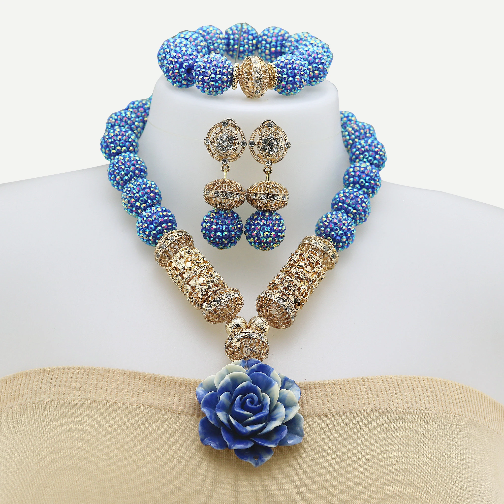 

Artificial Coral Bead African Wedding Resin Jewelry Set Bead African Wedding Jewelry Set Women Necklace Nigeria Bride Party