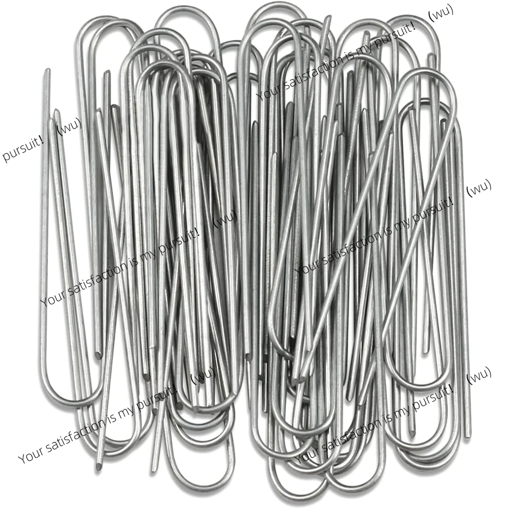 U-type Garden Staples Heavy-duty Fence Tubing Stakes Sod Pins Galvanized Landscape Spike for Holding Lawns Barrier Ground Nail