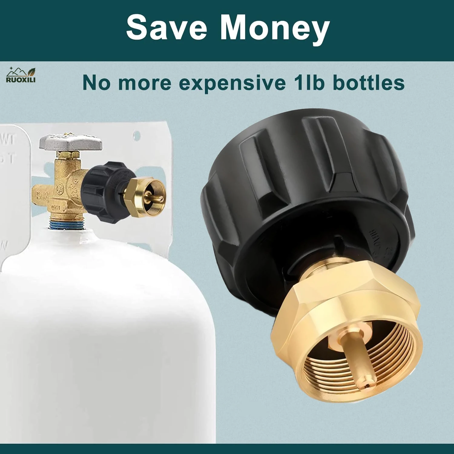 

Propane Refill Adapter,LP Gas Cylinder Tank Coupler - Fits QCC1and 1 lb Throwaway Disposable Cylinder Propane Bottle Connector