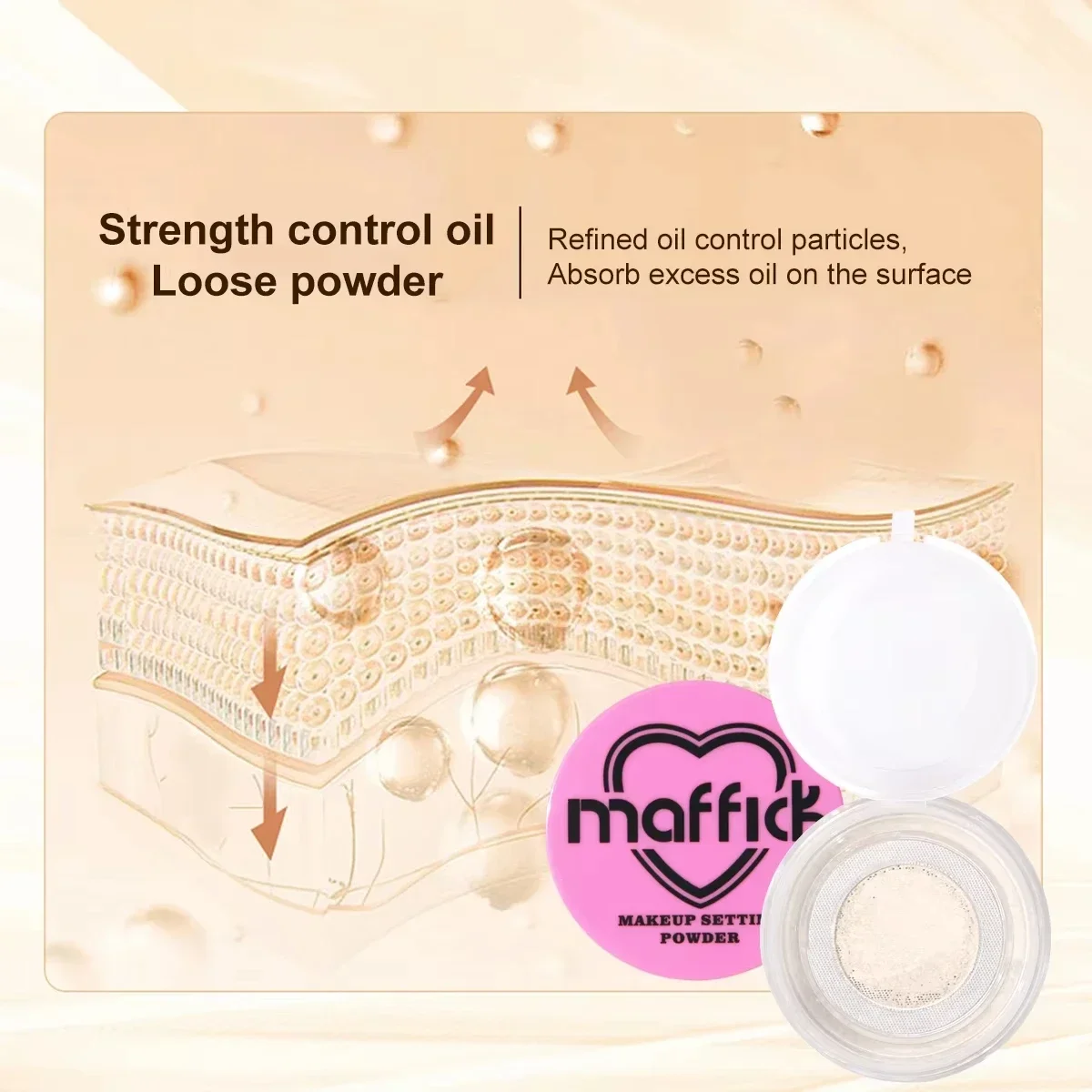 MAFFICK Cute Girl Setting Loose Powder Waterproof Oil Control Long Lasting Fine Face Makeup for Christmas & Valentines Day Gift
