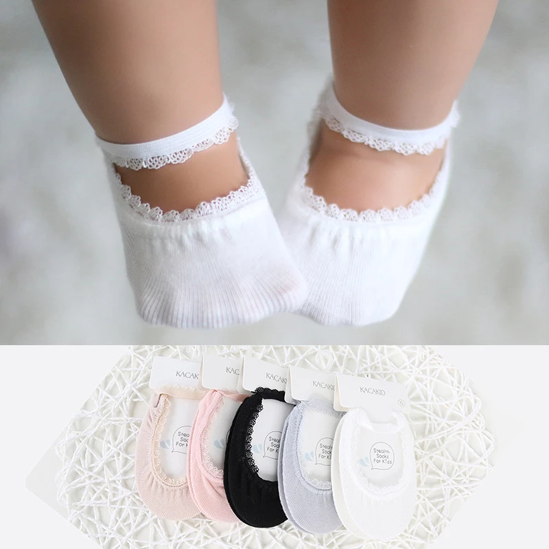 Thin Summer Socks for Girls Lace Princess Children's Invisible-Socks Cotton-Socks Baby Boat Socks Wholesale