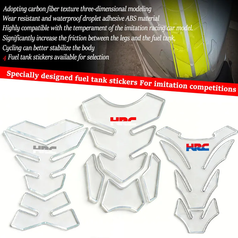 Fit For CBR1000 600RR CB400 CB750 CB1300 HORNET HRC Logo Real Carbon Fiber Tank Pad Protector Sticker