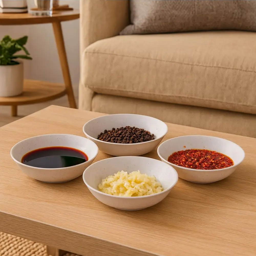Biodegradable Disposable Sauce Bowls Round Thickening Food Containers Multifunctional Anti Fall Sushi Dipping Sauce Dish
