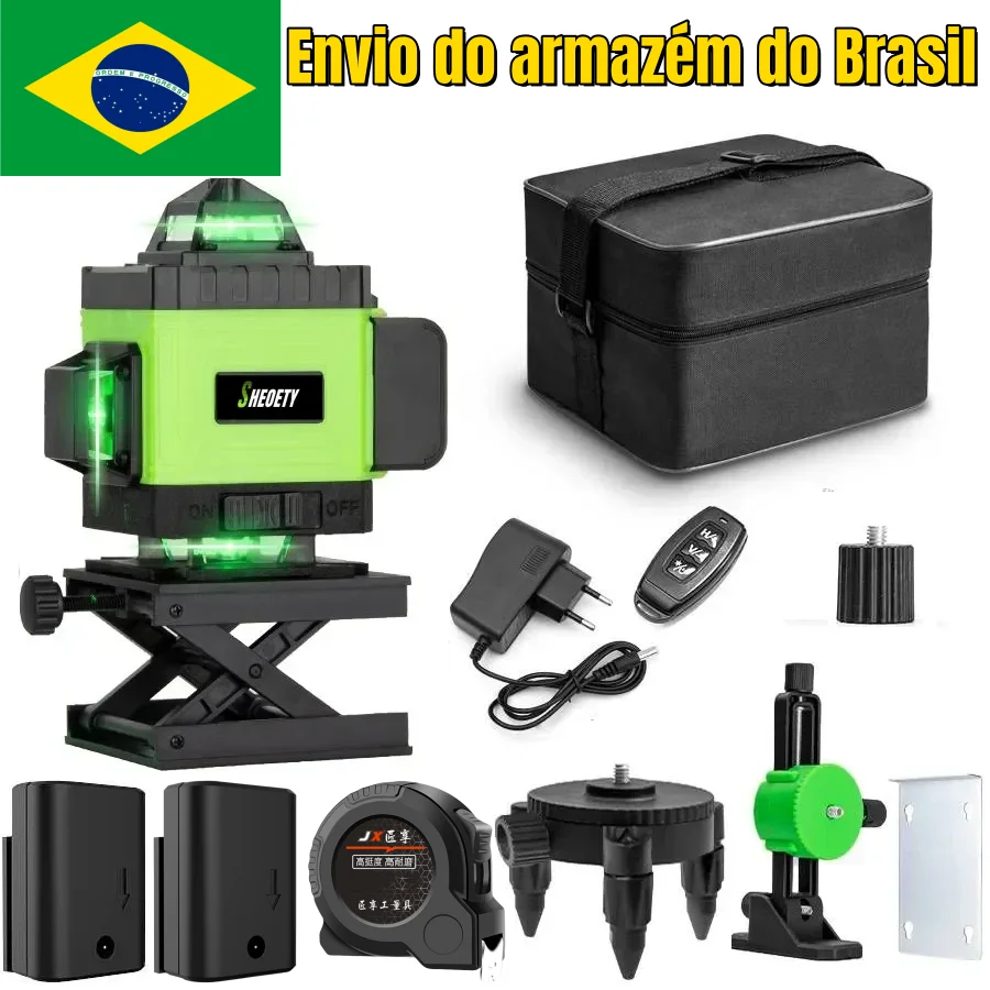 Novo utilitário de nível a laser 4d autonivelante 360 cruz horizontal e vertical ferramentas de nível a laser verde extremamente super poderosas
