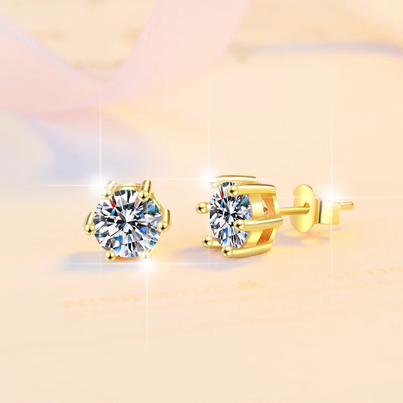5-9MM Moissanite Stud Earrings in 925 Sterling Silver