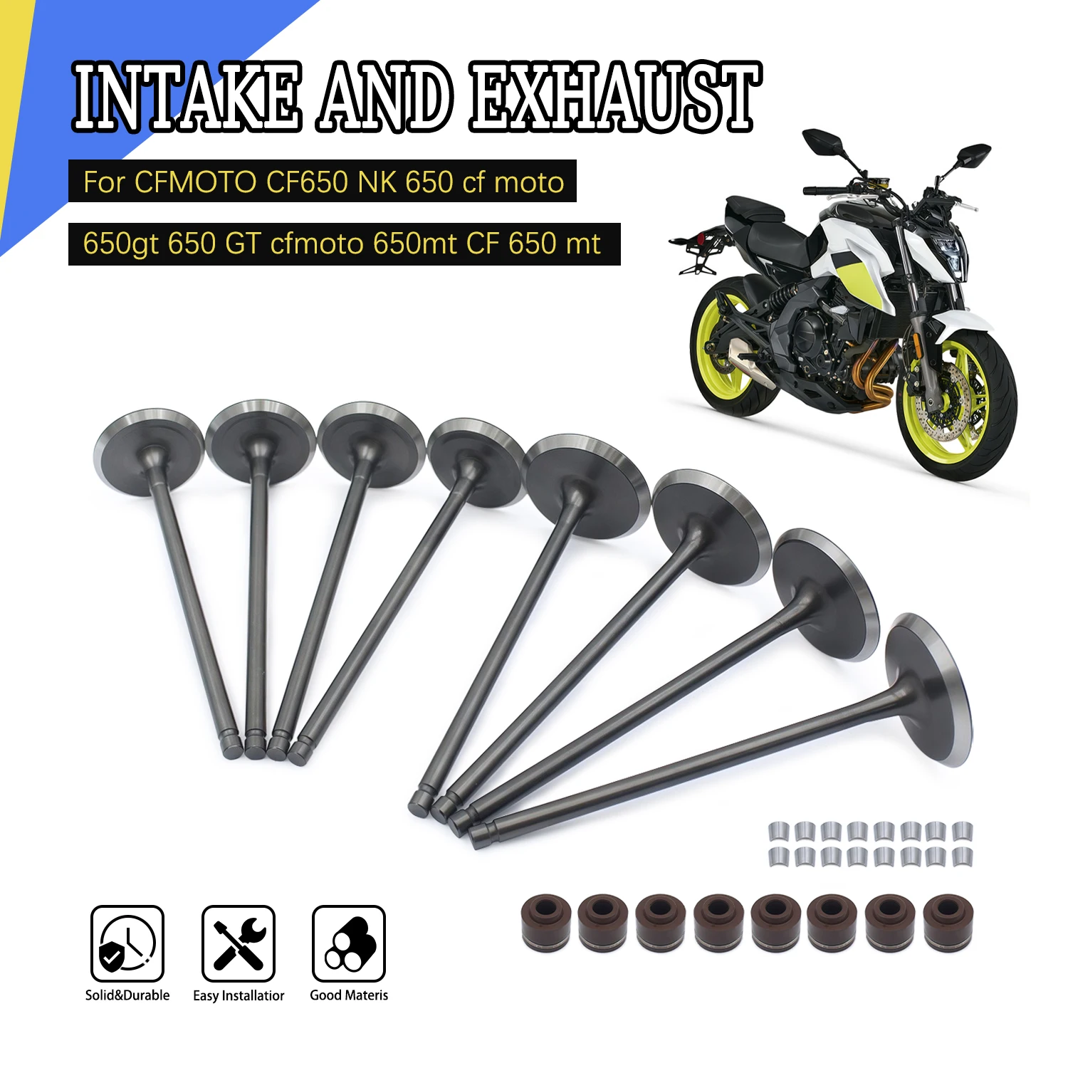

Комплект впускных и выпускных клапанов двигателя для мотоциклов CFMOTO CF650 NK 650, 650GT, 650MT
