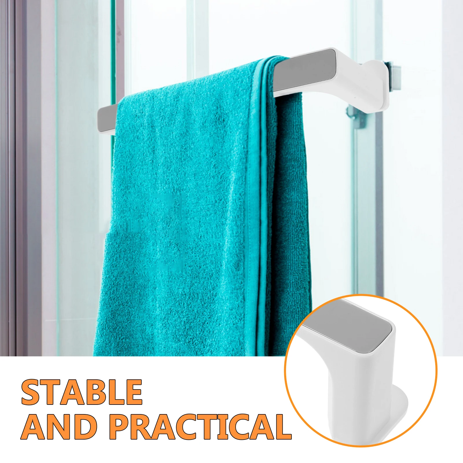 

Suction Cup Towel Holder Shape Bathroom Mounted Rail Hook for Wall Hanger Hand Bar Stainless Steel