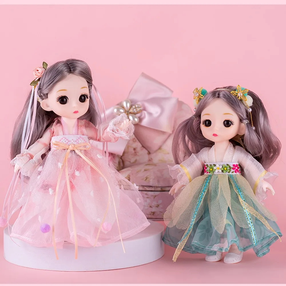 Mehrere Farben Antikes Kleid Bjd Puppe Kleine Prinzessin Chinesisches Kostüm 17 cm Alte Mädchenpuppe 17 cm Hanfu-Prinzessin